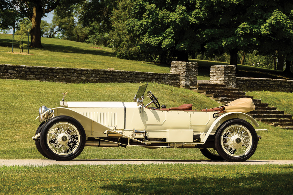 Side of 1913 Rolls-Royce 40/50 HP Silver Ghost Sports Tourer by Barker offered at RM Sotheby’s Hershey live auction 2019 